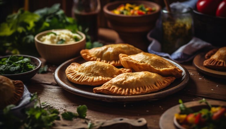 Empanada de Mandioca, con Relleno de pescado de río