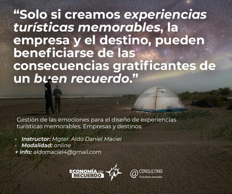 Se abren las inscripciones al curso “Gestión de las emociones para el diseño de experiencias turísticas memorables”  Comienza en octubre de 2025