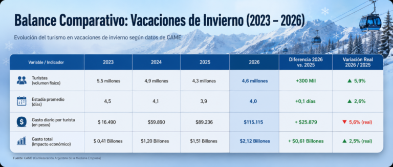 Balance turístico » vacaciones de invierno 2026″